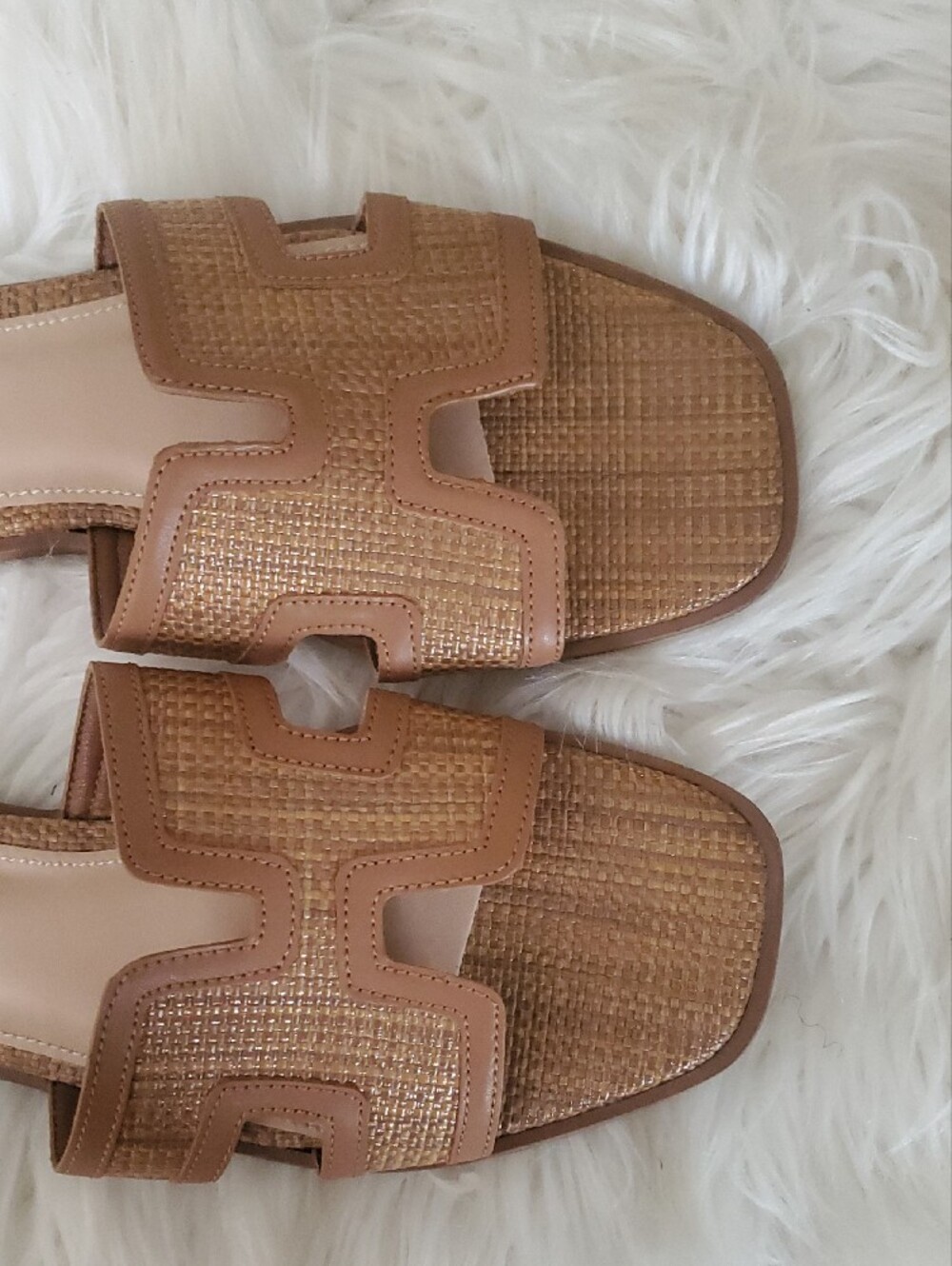 Steve Madden Woven Tan Slide Mules Sandals Size 8.5 - Picture 6 of 10